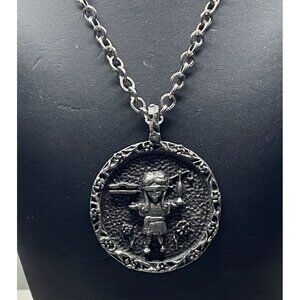 Rare Vintage 1969 Clover of California Libra Zodiac Pendant Necklace — Solid Hea